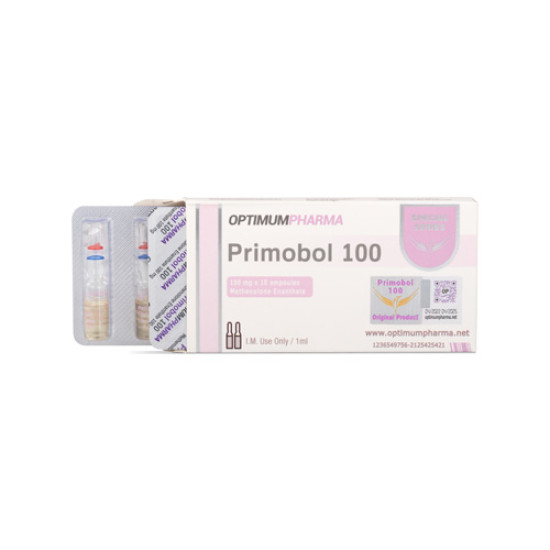 Primobol 100 - Methenolone Enanthate Ampoule by Optimum Pharma Steroids.