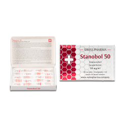 Swiss Pharma Steroids | Ampoule of Stanobol 50, Stanozolol Suspension 50 mg/ml for Quick Muscle Definition