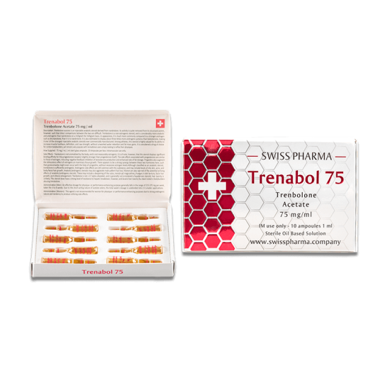 Swiss Pharma Steroids | Ampoule of Trenabol 75, Trenbolone Acetate 75 mg/ml for Elite Muscle Definition